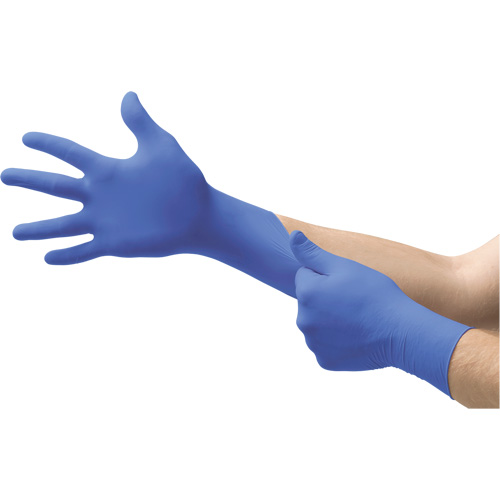 Gants jetables N21 MICROFLEX, 7.5/8/Moyen, Nitrile, 4,7 mils/5,5-mil, Sans poudre, Cobalt, Classe 2 Fastek
