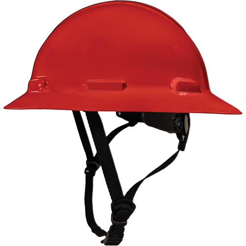 LIDGUARD&reg; Full Brim Hardhat with Chinstrap, Meets CSA Type 1, Ratchet Suspension, Vented Fastek