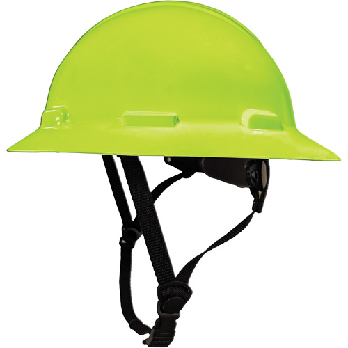 LIDGUARD&reg; Full Brim Hardhat with Chinstrap, Meets CSA Type 1, Ratchet Suspension, Vented Fastek