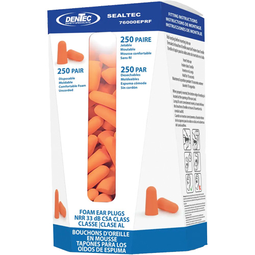 SEALTEC33 Disposable Foam Earplugs Refill, Bulk - Canister Fastek