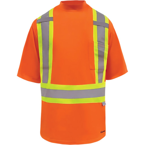 T-shirt de s&eacute;curit&eacute; doubl&eacute; de bambou Viking, Polyester, Grand, Orange haute visibilit&eacute; Fastek