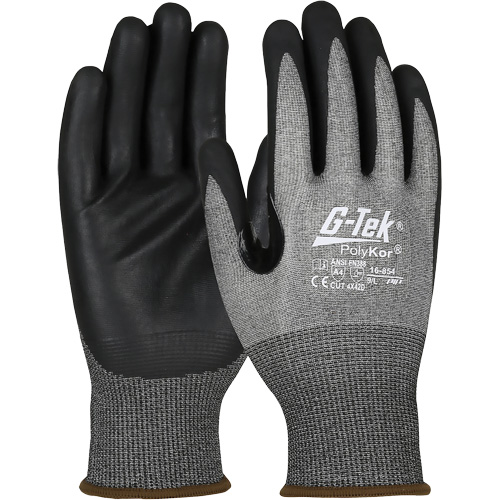 Gants r&eacute;sistant &agrave; la coupe G-Tek avec capacit&eacute; pour &eacute;cran tactile, Taille Petit, Calibre 18, Rev&ecirc;tement Mousse de nitrile, Enveloppe en PolyKor, ASTM ANSI niveau A4/EN 388 niveau D Fastek