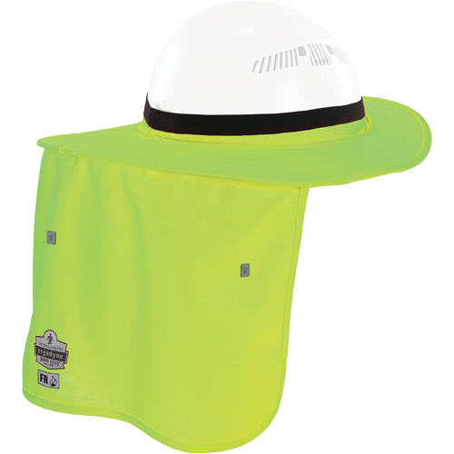 Chill-Its&reg; Lime Green FR Hard Hat Brim with Neck Shade Fastek