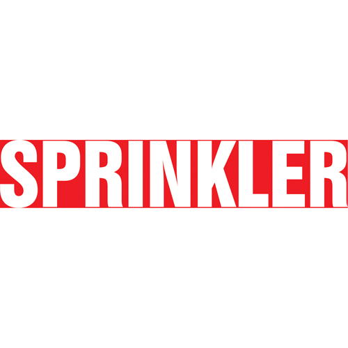 "Sprinkler" Pipe Marker, Self-Adhesive, 1" H x 8" W, White on Red Fastek