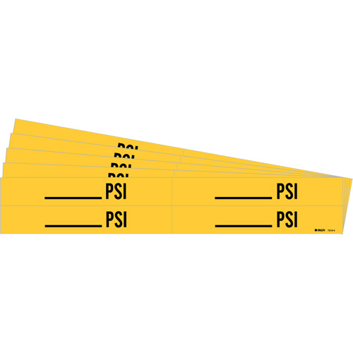 "Blank PSI" Pipe Markers, Self-Adhesive, 1-1/8" H x 7" W, Black on Yellow Fastek