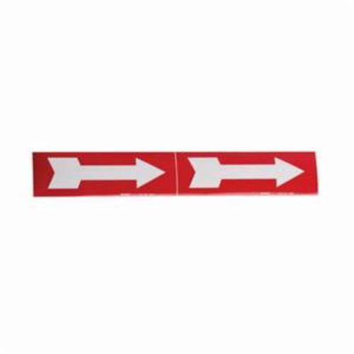 Arrow Pipe Markers, Self-Adhesive, 2-1/4" H x 7" W, White on Red Fastek
