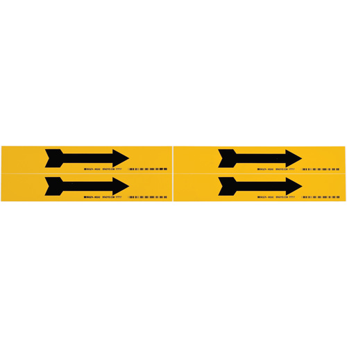 Marqueur de tuyau  Arrow, Autocollant, 1-1/8" h x 7" la, Noir sur jaune Fastek