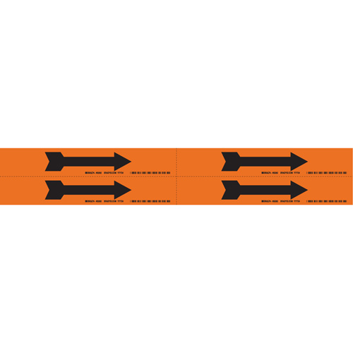 Arrow Pipe Markers, Self-Adhesive, 1-1/8" H x 7" W, Black on Orange Fastek