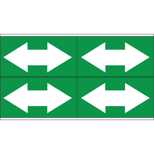 Dual Direction Arrow Pipe Markers, Self-Adhesive, 1-1/8" H x 7" W, White on Green Fastek