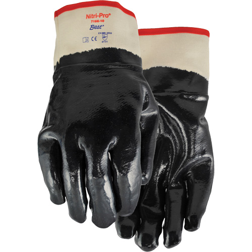 Nitri-Pro&reg; Coated Gloves, 9/Large, Nitrile Coating, Jersey/Cotton Shell Fastek