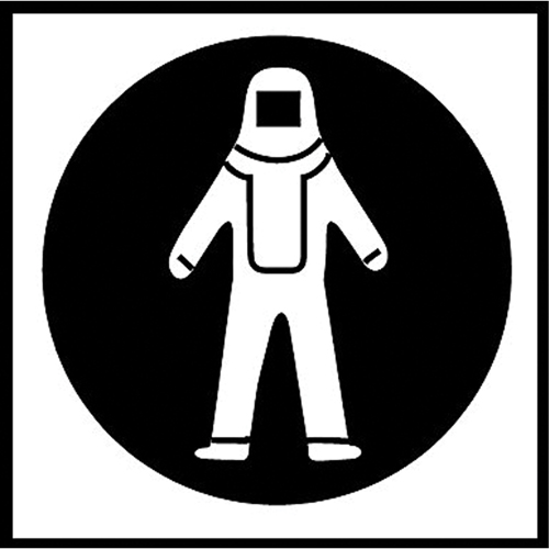 Right to Know Pictogram Labels - Full Protection Suit, Vinyl, Sheet, 5/8" L x 3/4" W Fastek