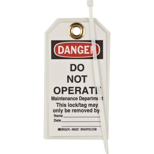 &eacute;tiquettes de verrouillage, Plastique, 3" la x 5-1/2" h, Anglais Fastek