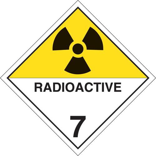 Plaque-&eacute;tiquette TMD mati&egrave;res radioactives, Aluminium Fastek