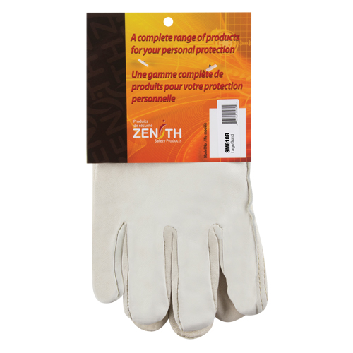 Winter-Lined Driver's Gloves, Large, Grain Cowhide Palm, Fleece Inner Lining Fastek