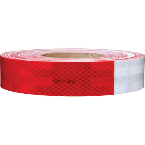 3M Scotchlite Diamond Grade Conspicuity Sheeting Series 985, 2" W x 12" L, Red & White Fastek