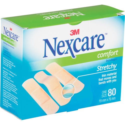 Nexcare Comfort Strips, Rectangular/Square, 3", Fabric, Sterile Fastek
