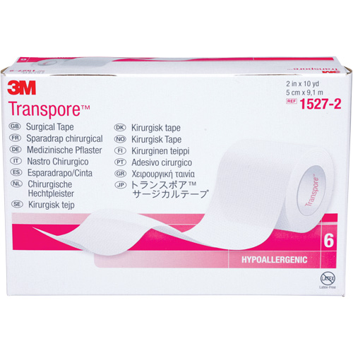 Transpore Surgical Tape, Class 1, 30' L x 2" W Fastek