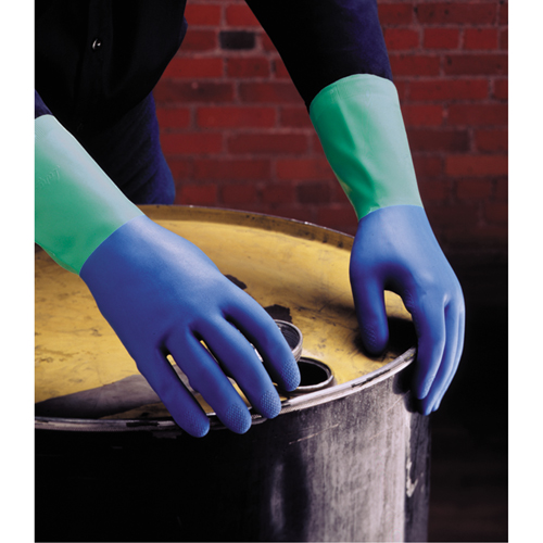Protector Gloves, Size 6/Small/6.5, 13" L, Nitrile/Rubber Latex, Flock-Lined Inner Lining, 28-mil Fastek