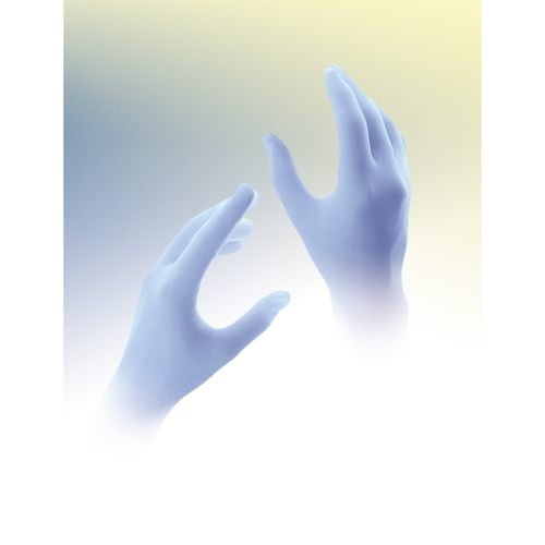 Gants jetables Qualatrile QRP, Moyen, Nitrile, 5 mils, Sans poudre, Bleu Fastek