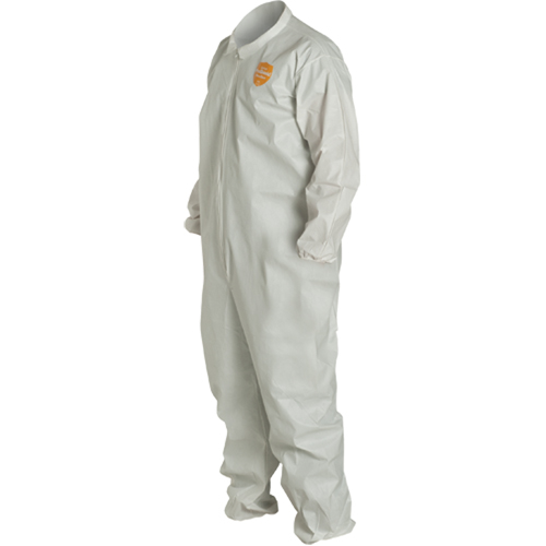 ProShield&reg; 60 Coveralls, Small, White, Microporous Fastek