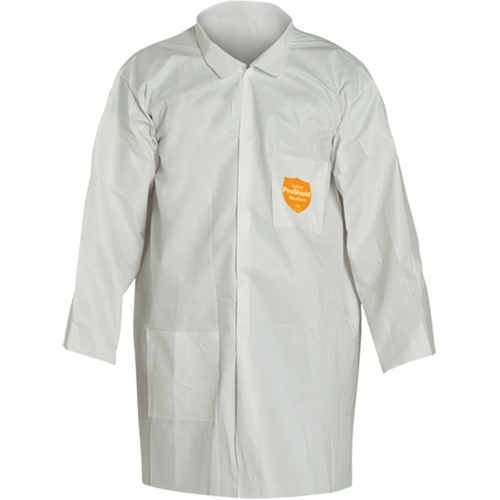 ProShield&reg; 60 Lab Coat, Microporous/Polypropylene, White, Medium Fastek