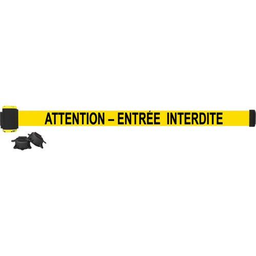 Barri&egrave;re &agrave; fixation murale, Plastique, Fixation magn&eacute;tique, 7', Ruban Noir et jaune Fastek