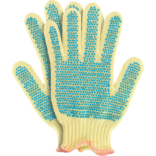 Knit Gloves with Dots, Size Small/7, 7 Gauge, PVC Coated, Kevlar&reg; Shell, ANSI/ISEA 105 Level 2 Fastek