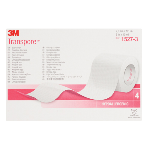 3M Transpore Surgical Tape, Class 1, 30' L x 3" W Fastek
