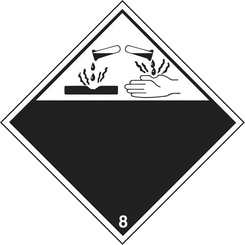 Corrosive Materials TDG Placard, Plastic Fastek
