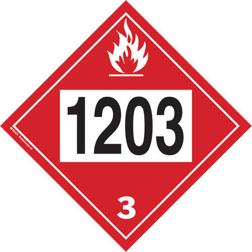 Plaque-&eacute;tiquette TMD 1203 pour liquide inflammable essence & essence-alcohol, Plastique Fastek