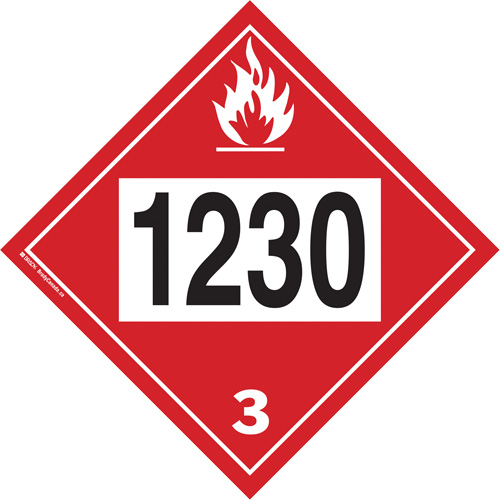 Plaque-&eacute;tiquette TMD 1230 pour m&eacute;thanol, Plastique Fastek