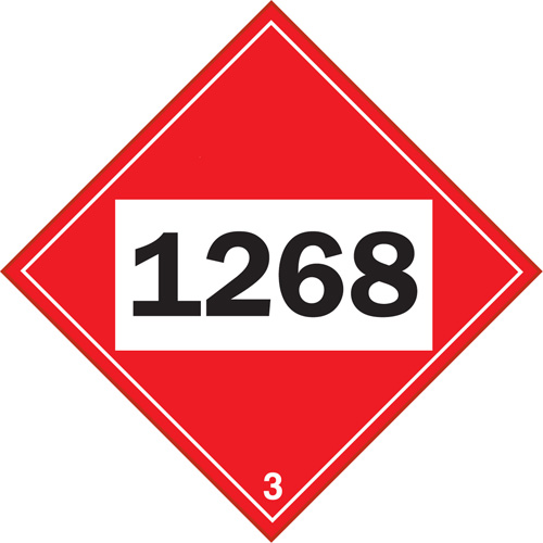 Plaque-&eacute;tiquette TMD 1268 pour distillats de p&eacute;trole, Plastique Fastek