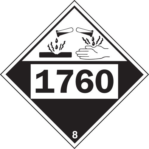 Plaque-&eacute;tiquette TMD 1760 pour mat&eacute;riaux corrosifs phosphate d'aluminium, Plastique Fastek