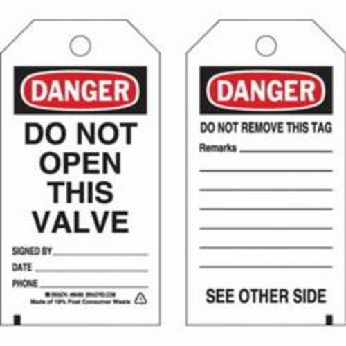 Self-Laminating Safety Tags, Polyester, 3" W x 5-3/4" H, English Fastek