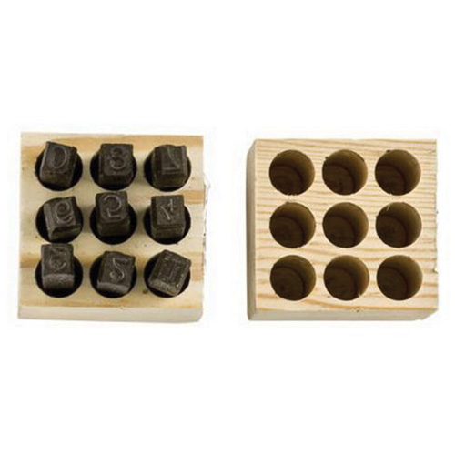Number Steel Stamp Punch Set, # 4/6/3/2/1/8/9/7/5, 1/4" Fastek