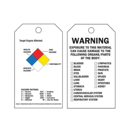 Self-Laminating Right-To-Know Tags, Polyester, 3" W x 5-3/4" H, English Fastek