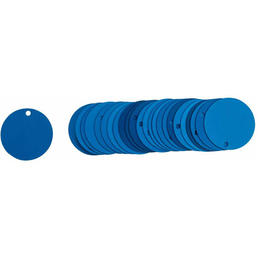 &eacute;tiquettes rondes vierges pour vannes, Aluminium, 2" dia. Fastek