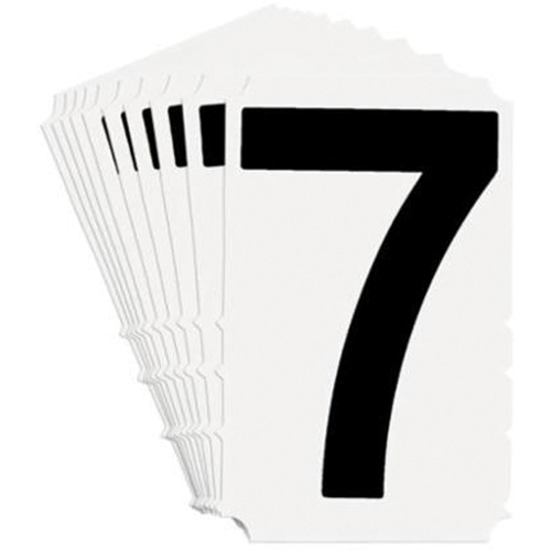 Quick-Align&reg; Individual Gothic Number & Letter Labels, 7, 4" H, Black on White Fastek