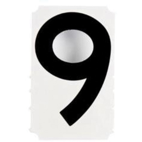 Quick-Align&reg; Individual Gothic Number and Letter Labels, 9, 4" H, Black Fastek