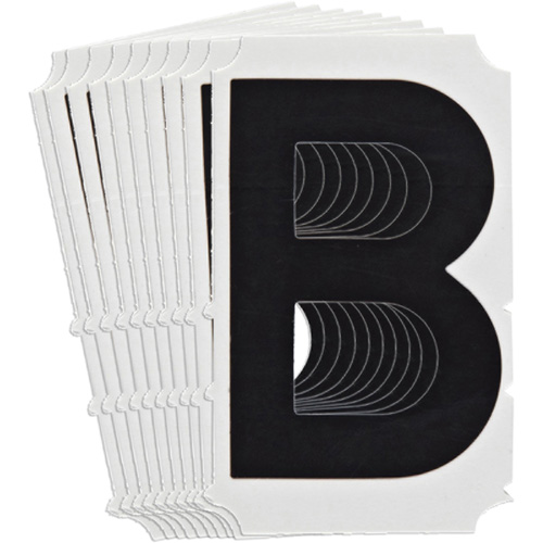 Quick-Align&reg; Individual Gothic Number and Letter Labels, B, 4" H, Black Fastek