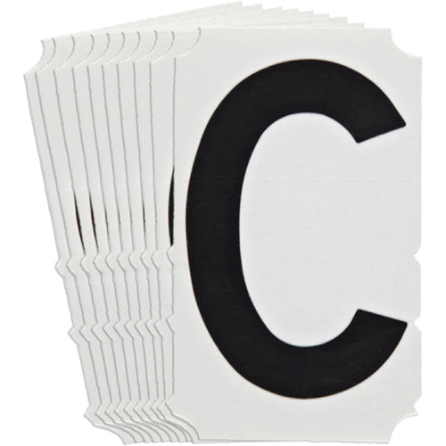 Quick-Align&reg; Individual Gothic Number and Letter Labels, C, 4" H, Black Fastek