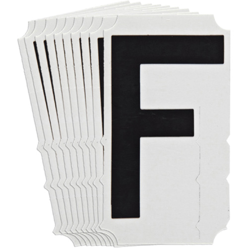 Quick-Align&reg; Individual Gothic Number and Letter Labels, F, 4" H, Black Fastek