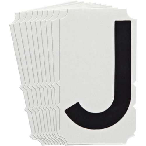 Quick-Align&reg;Individual Gothic Number and Letter Labels, J, 4" H, Black Fastek