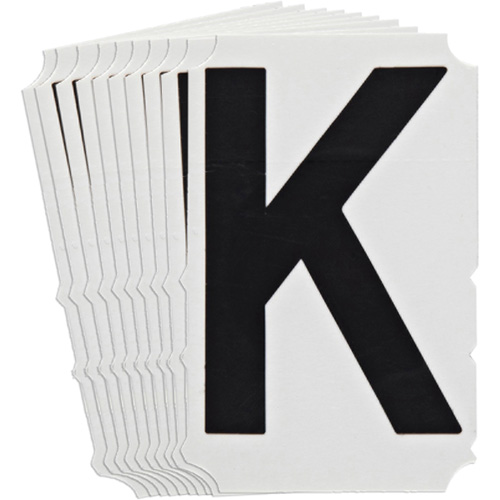Quick-Align&reg;Individual Gothic Number and Letter Labels, K, 4" H, Black Fastek