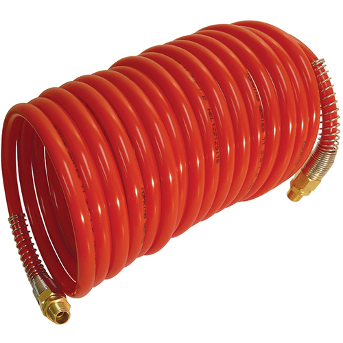 Maxpro Self-Storing Nylon Air Hoses With Fittings, Air, 1/4" ID x 25' L, Nylon, 200 PSI at 23 °C Fastek