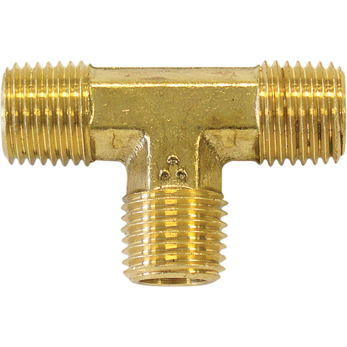Male Pipe Tee, Brass, 1/2" Fastek