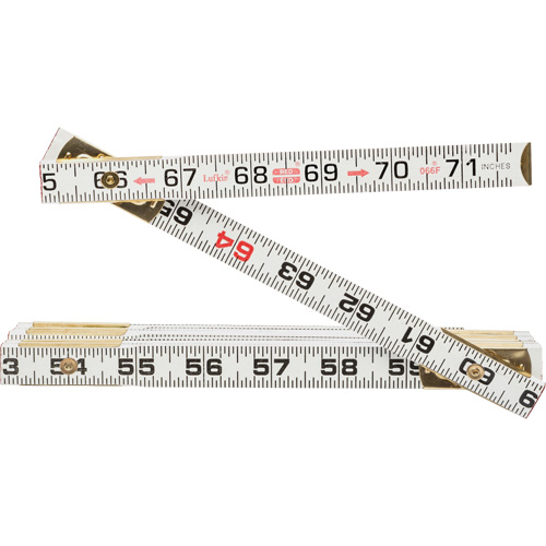 Red End&reg; Flat Reading Rule, 6' L, Wood Fastek