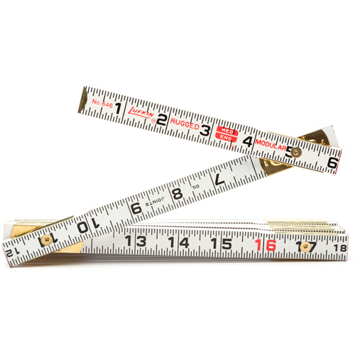R&egrave;gle de maçon Red End, 6' lo, Bois, Graduations de 1/16" Fastek