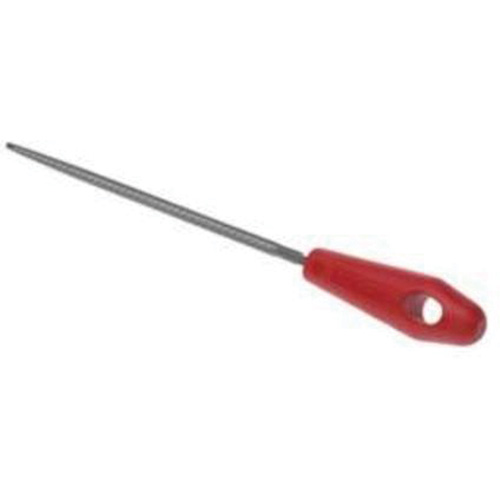 File with Red Handle, 8" L, Round, Bastard Cut Fastek