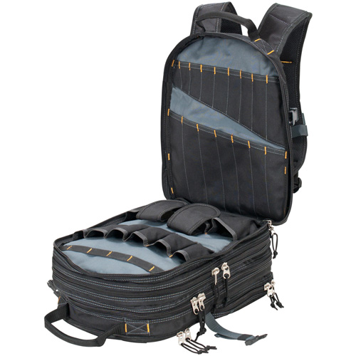 Sacs &agrave; dos pour outils &agrave; 75 pochettes, 13" lo x 17-1/2" la, Noir, Nylon Fastek